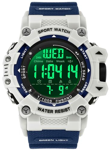 findtime Militär Sportuhr Herren Große Zifferblatt Display Digitaluhr Outdoor Taktische Armbanduhr Design Herrenuhr Wasserdicht mit Stoppuhr Countdown Beleuchtung