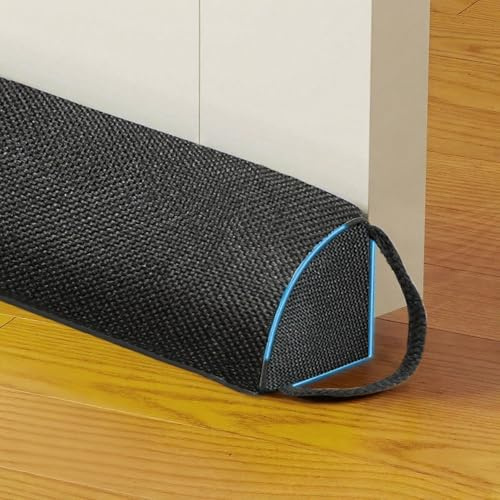 MowTrudly Door Draft Stopper for Bottom of Door, 38 Triangle Decorative Door Draft Stopper with Hanging Loops, Weather Stripping Door Bottom Seal Insulation Strip Gap Filler Blocks Cold Air & Noise