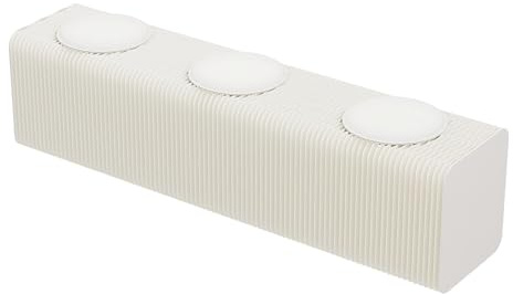 Vikbar dragspelspall med kudde, bärbar och ottomansk platsbesparande design (8-20 cm tjocklek) perfekt för vardagsrum, sovrum och kontor – vita 3 säten