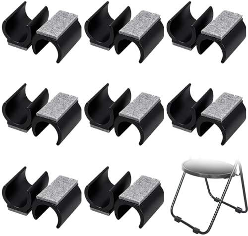 U Shaped Chair Tube Floor Protectors, 16 Pcs Rectangl Chair Legs Tips Caps with Felt Gliders Fitting for 25MM Swing and Cantilever, Furniture Pads - Protect Tile Wooden Floors, for Office Home