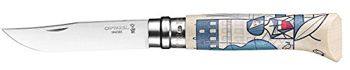 Opinel 254459 Unisex-Adult Nr. 8, Blau/Rot/Braun, 19.5