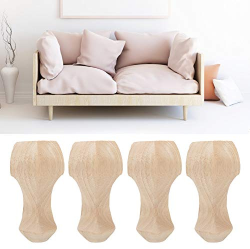 Hztyyier 4 Stücke Holz Möbel Beine Couchtisch Füße Bein Eckenschutz Schutz Dekorative Füße Bein für TV Schrank Sofa(12 * 6cm)