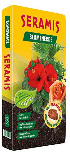 Seramis Torffreie Blumenerde, 20 l - lockere Erde mit Pflanz-Granulat zur Wasser und Nährstoffspeicherung, für Grün und Blühpflanzen