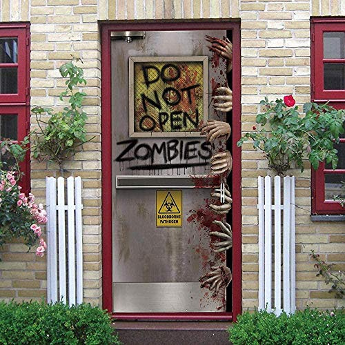 JYXJJKK Türtapete Türposter 3D Tapete PVC Fototapete Horror Arbeitskraft Kreativität blutiger Handabdruck 77x200 cm für Badezimmer Küche Schlafzimmer Deko Selbstklebende Bild Poster für Türen