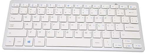Dilwe Mini Teclado Bluetooth, 78 Teclas Teclado Inalámbrico Ultradelgado Y Compacto, Teclado Externo Portátil para Computadora Portátil Y Tableta(portugués)