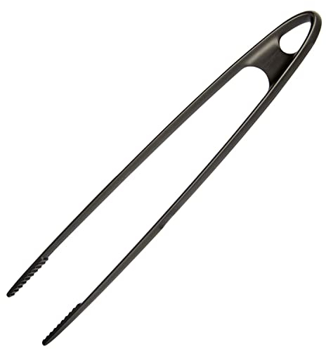 Westmark Brat- und Servierpinzette, Grillzange, hochhitzebeständig bis 270°C, Kunststoff, Länge: 29 cm, Gentle-Plus, Schwarz, 13692275