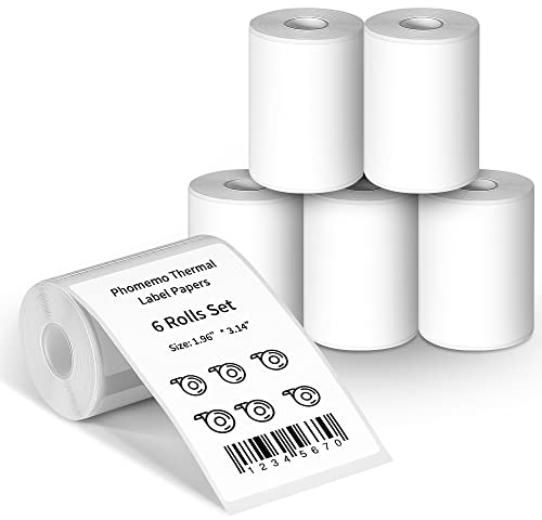 Phomemo M220 Etikettenpapier Kompatibel mit Phomemo M220 M250 M221 | M120 M150 M108 M110 M421 Etikettendrucker, 50x80mm,100 Etiketten/Rolle (6 Rolle)