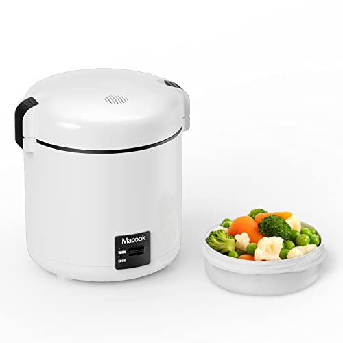 Cuociriso piccolo & Bento Box per 1-2 persone (0,3 litri, 1,5 tazze), Mini Rice Cooker con pentola rimovibile con rivestimento antiaderente, funzione One Touch & mantenimento in caldo, 200 Watt (nero)