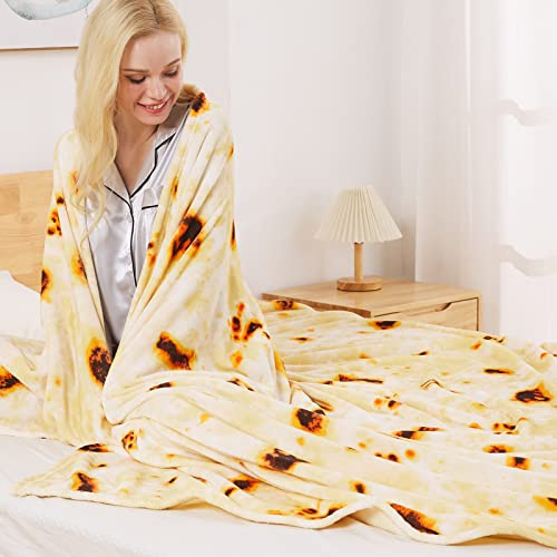 HOZY Burritos Tortilla-filt för alla årstider, lätt, antistatisk, supermjuk och bekväm, lätt, varm mikrofiberfilt, 228 x 274 cm (Burritos King)