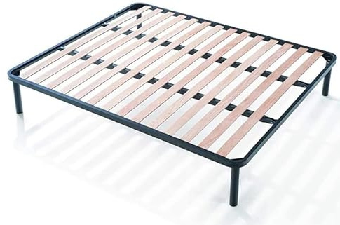 EVERGREENWEB Rete Matrimoniale fuori misura 160x210 Doghe in Legno Ortopedica con 4 Piedi Smontabili, Letto Matrimoniale portante in Ferro Rinforzata, Base da Incasso per Tutti i Materassi - Apple