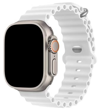 HdanMole Ocean Klockarmband i silikon som är kompatibel med Apple Watch Ultra på 49 mm, 45 mm, 44 mm, 42 mm, 41 mm, 40 mm och 38 mm, mjukt sportband för iWatch Series Ultra 8, 7, 6, 5 och 4 SE,