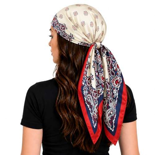 FAIRYGATE Seide Schal Damen Halstücher Seidentuch Schals Halstuch Seidenschal Scarf Bandana Taschentuch Handgelenk Kopftücher Einheitsgröße 78