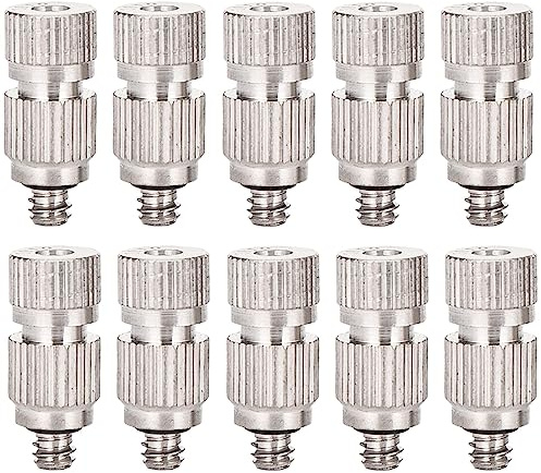 10 ugelli di nebulizzazione per sistema di raffreddamento esterno Ugelli di nebulizzazione ad alta pressione in acciaio inossidabile per esterni con filtro in ottone nebulizzatore (dimensioni: 0.2mm)