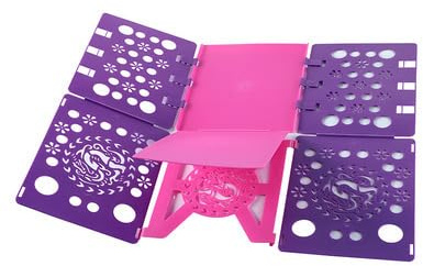 KHIRY Laundry Folding Board, Folding Organiser with Flap for Adults Clothes Folder, Folder, Shirt T-Shirt (Purple)