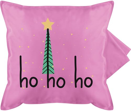 Shirtracer Kissenbezug - Weihnachtskissen Christmas Geschenke - Ho Ho Ho Motiv I Weihnachtsmotiv - 50 x 50 cm - Pink - Kissen Weihnachten Weihnachts-Kissen weihnacht hohoho kissenbezüge