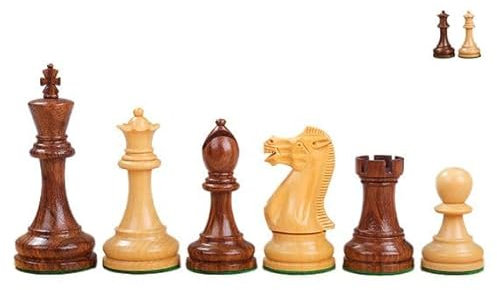 Piezas de ajedrez Indias Executive - Tamaño 6, Color Marrón, Ideal para Aficionados y Clubes, Piezas de ajedrez para niños y Adultos, Piezas de ajedrez, Juego de Ajedrez de Madera