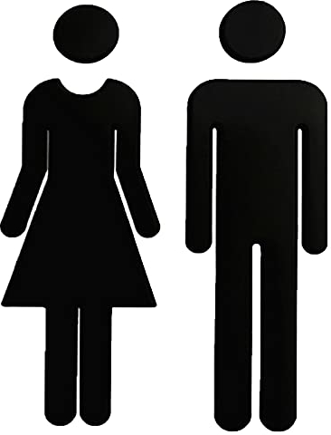 LXYDPZ 7,87 Zoll männliches und weibliches Toilettenschild, Selbstklebender Badezimmer-WC-Schildaufkleber, Badezimmer-Unisex-WC-Türschild/schwarz/20 cm (schwarz 20 cm)