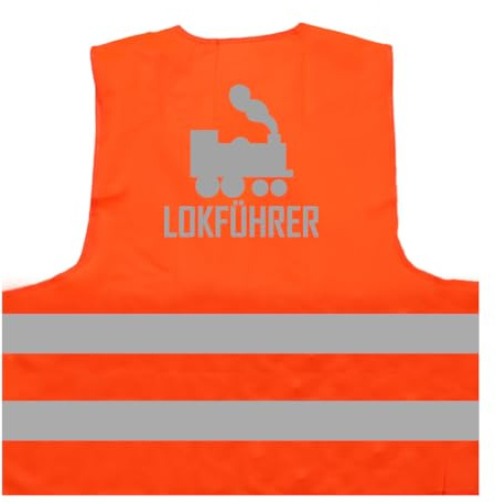 Lokführer Lokomotive Warnweste BZW. Signalweste mit reflektierendem Aufdruck ID: 1390