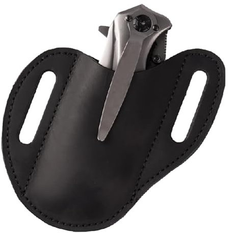 Étui à couteaux pliable | Porte-couteaux de poche avec clip de ceinture | Ceinture de gaine en cuir pour homme