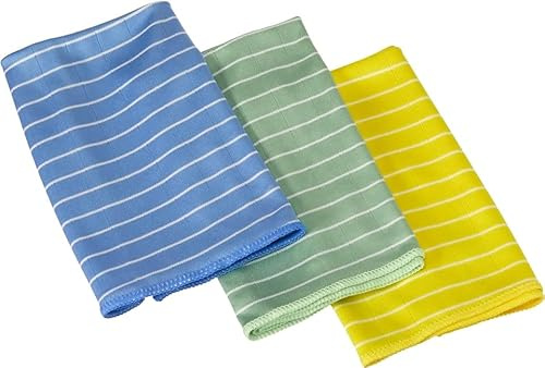 FS shop Panno Pulizia in Fibra Naturale di Bambù 350g 40x40 cm 3 Pezzi per la Pulizia della Casa, Mobili, Vetri, Cucina, Bagno