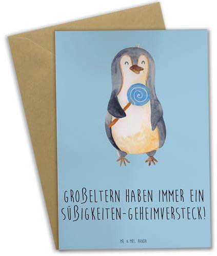 Mr. & Mrs. Panda babykarte Großeltern Süßigkeiten - Geschenk, Jubiläen, vatertagskarte, Generationen, Enkelkinder, persönliche Erinnerungen, osterkarten, dankeskarten, Weisheit, Grußkarte, Handarbeit