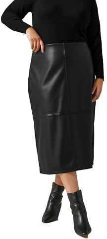 EVANS Curve Faux Leather Skirt - Women's - Plus Size Curve Black