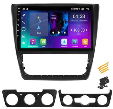 ZCBZBy Radio estéreo para automóvil Android 13 con pantalla QLED compatible con Sk-oda Yeti 5L 2009~2014, pantalla táctil de 9 pulgadas, radio para automóvil con Car Play, navegación Bluetooth, radio