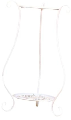perfk Stand a 2 Piante in Vaso per fioriera in Vaso Piattaforma di stoccaggio in Ferro Versatile Porta per Vaso di Fiori per Piante da Letto per Camera da, Bianco