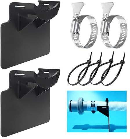 Pool Schlauchhalter 2 Stück Schwimmbad Rohrhalterung Schwarz Pool Schlauchhalterung Zubehör Mit Schlauchschelle Poolzubehörteile Schlauch