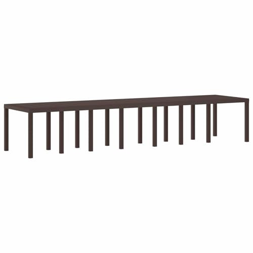 vidaXL Tuinstafel Bruin 400 x 100 x 73 cm poly rattan