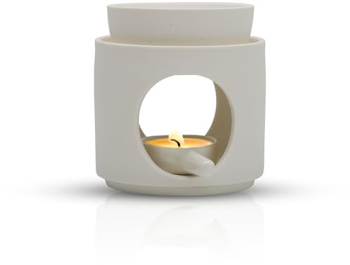 Yuragim Lampada profumata in ceramica con porta lumini, fornello di incenso per oli essenziali, olio profumato, cera profumata, lampada aromatica e diffusore di cera profumata, lampada per