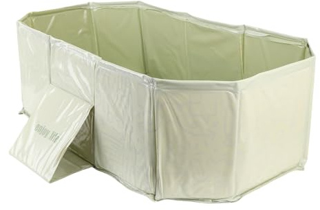 TIKATARER Bañera Plegable para Niños, Piscina Plegable para Perros y Niños, Bañera Portátil para Bebés con Tapón de Drenaje, para, Bebés, Perros Pequeños (GREEN)