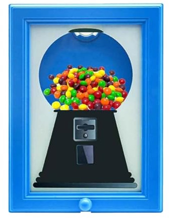Candy Dispenser Picture Frame, Vintage Small Wall Photo Frame Candy Dispenser, Creative Gumball Machine för godis, nötter, hund- och kattgodis, bordsskiva eller hängande sötskärm för, skrivbord