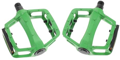 SHERCHPRY Pedali per Bici da Corsa in Lega di Alluminio Verde Set da 2 Pezzi con Superficie Antiscivolo e Pioli Compatibili con Bici Pieghevoli Mountain Bike ed e-Bike per Ciclismo su