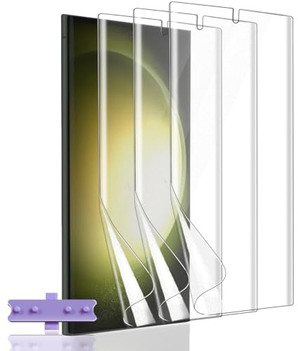 Rnnmeeko 3 Stück TPU Schutzfolie für Samsung Galaxy S23 Ultra | Weich TPU folie Anti- Kratzer Displayschutzfolie, Ultra HD Klar Displayschutz, Fingerabdruck-ID, Vollständige Deckung