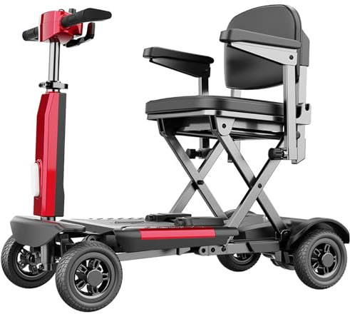 Portable Mobility Scooter, 30km Range, 130 kg Load Capacity, Anti-Tip Design, Replaceable Battery, TODIMART X11 Foldable Mobility Scooter for Adults
