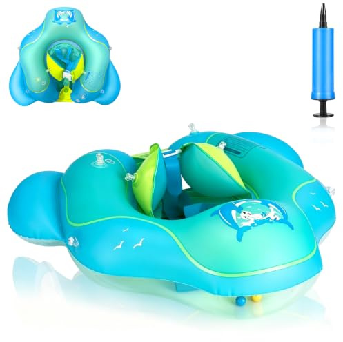 Anillo de Natación Inflable para Bebé, Flotador Bebé con toldo de protección Solar UPF50+, Flotador Portátil Ajustable para Piscina de Bebé, Flotador de Piscina para niños pequeños para 6-36 Meses