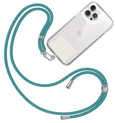 TBOC Cell Phone Lanyard [Dark Turquoise] - Comfortable Universal Smartphone Lanyard - Easy to Use Neck Phone Holder [White Ice Patch] - Adjustable Length Phone Strap Crossbody Fits All Mobile Phones