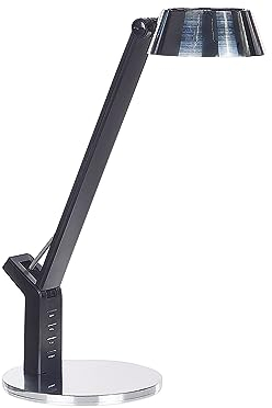 Beliani Schreibtischlampe LED mit USB-Port silber verstellbar 40 cm dimmbar Chamaeleon