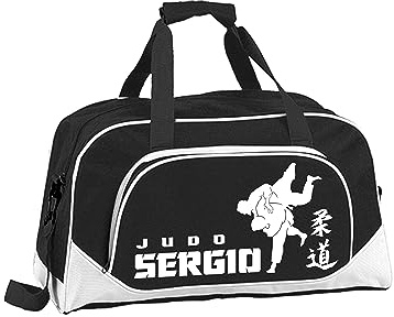 Mochila Bolsa deporte personalizada Judo 02, mochila deporte Karate. Bolsa deporte personalizable, Bolsa deporte niño y niña, mochila infantil personalizada (Negro)