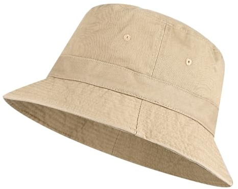 AYPOW Sombrero de Pescador XXL Unisex, Grande Algodón Vaquero Lavado Vintage Plegables Sombrero de Sol al Aire Libre, Gorra de Pesca Bucket Hat Senderismo al Aire Libre Viajes Hombres Mujeres 54-64cm