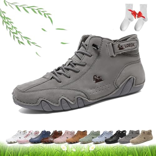 Bottes Hautes Faites à la Main for Femmes, Chaussures Beck for Femmes Marche Pieds Nus Bottes Chukka légères et Respirantes Mocassins Plats for la randonnée et la Marche