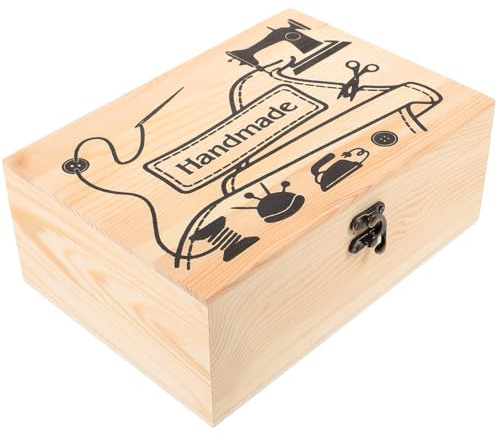 Tofficu Nähzubehör Aufbewahrungsbox Aus Holz Mit Deckel 9.45X6.69X3.54In Praktischer Nadelkorb Für Nähnadeln Und Kleine Bastelartikel Sicherer Pin-Organizer Für Haushalt Und Diy-Projekte