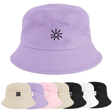 Xnova Fischerhut Bucket Hat Herren Damen Bunt, Druck Mütze Strand-Sonnenhut Anglerhut Sonnenschutz, Baumwoll Sommerhut Bestickte Fischerhüte Freizeithut Unisex Outdoor Hüte