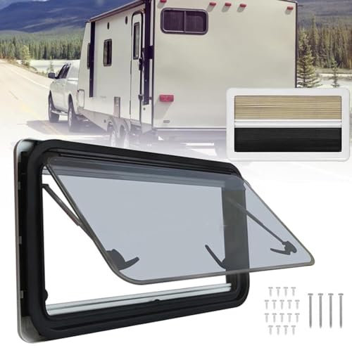 RV Roof Vent External Push Window RV Side Window, Folding Cassette Window Windows Replacement with Screen, RV Exit Window Camper Caravan Motorhome Window,600 * 450mm