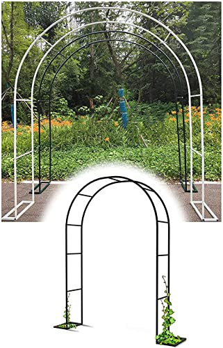 Arche de jardin en métal avec treillis pour plantes grimpantes - Résistant aux intempéries - En fer forgé - Pergola torsadée - Blanc - 1,2 m x 2,2 m
