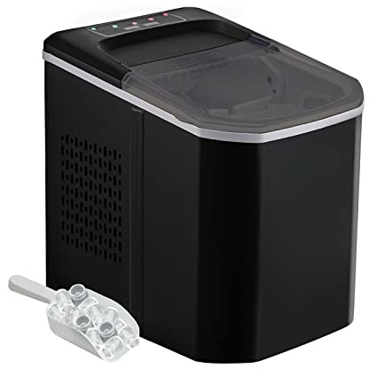 Máquina eléctrica for hacer hielo, 12KG por 24H, llenado Manual automático de agua, máquina portátil for hacer hielo tipo bala for Bar en casa Para bricolaje