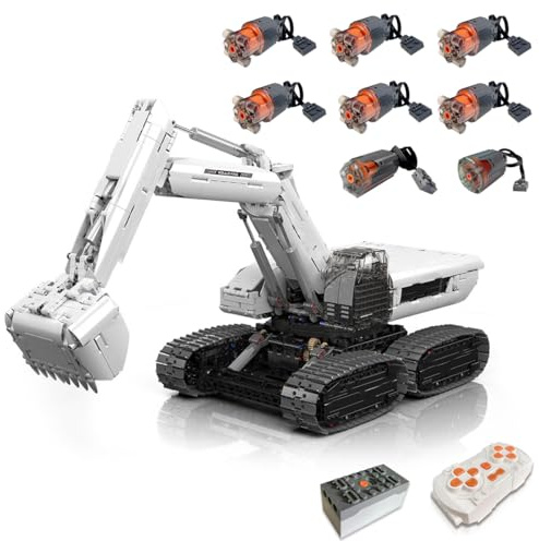 NUOJIAYING Technik Excavator Model with Remote Controlled App, 3195 Pieces Technik Remote Controlled Excavator Building Blocks, Construction Vehicles Building Set Gift for Adults