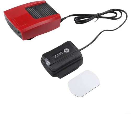 Solaughguy Tragbare 14-21V Auto Heizung mit 360° Drehung und Dual USB Ports, In-Car und Outdoor Heizung und Auftaulösung, kompatibel mit 18V Akku