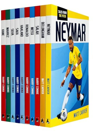 Tales from the Pitch Football Superstar Heroes Set 2 : 10 Books Collection Set By Harry Coninx & Matt Carver (Neymar, Bellingham, Salah, Messi, Rolando,Haaland,Saka, Silva, Mahrez & Kane)